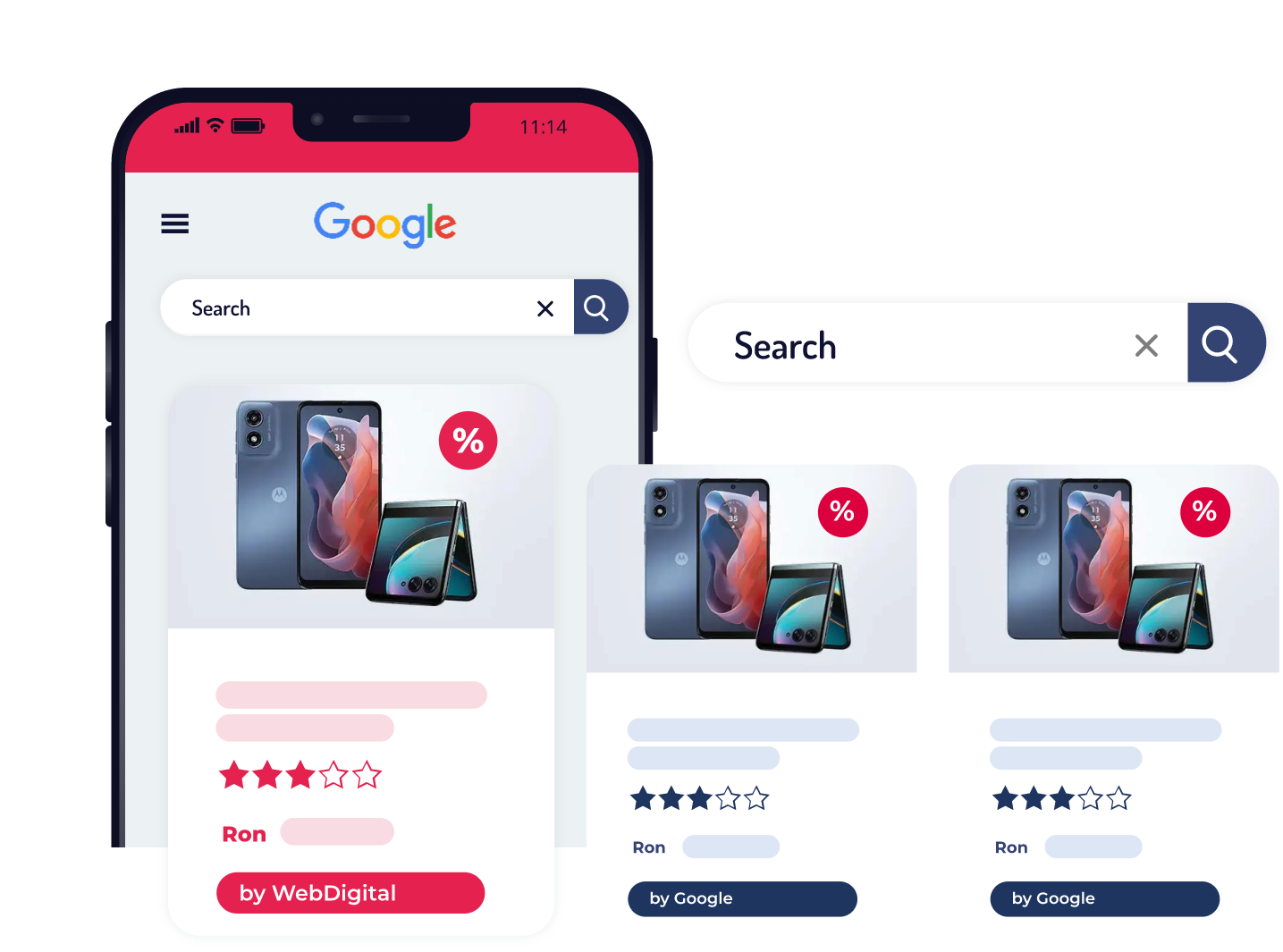 Comparație: by WebDigital CSS vs by Google - același produs, CPC mai mic